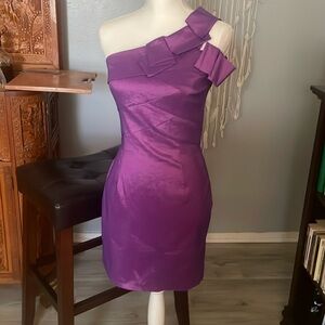 Jessica McClintock Purple One Shoulder Cocktail Dress size 6